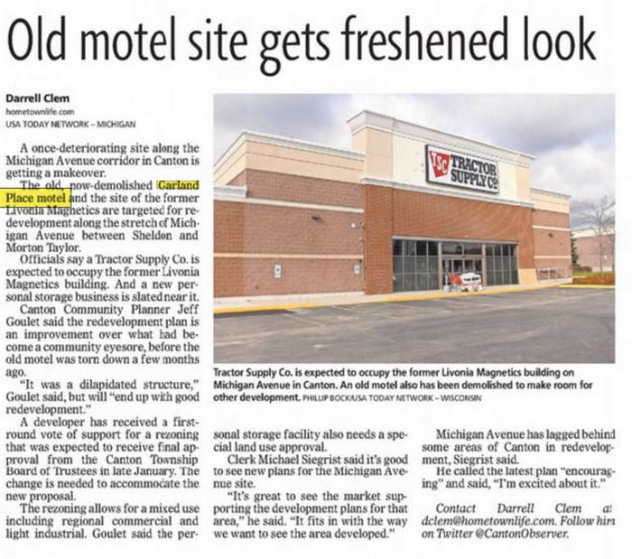 Garland Place Motel - Feb 04 2018 Article (newer photo)